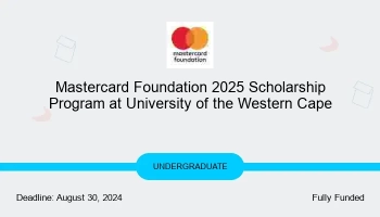 Mastercard Foundation 2025 Scholarship Program at University of the Western  Cape | ScholarshipAir