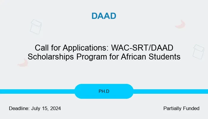 Call for Applications: WAC-SRT/DAAD Scholarships Program for African Students