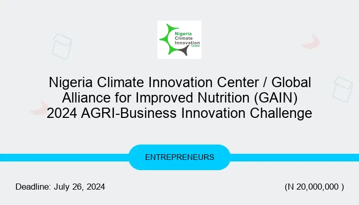 Nigeria Climate Innovation Center / Global Alliance for Improved ...