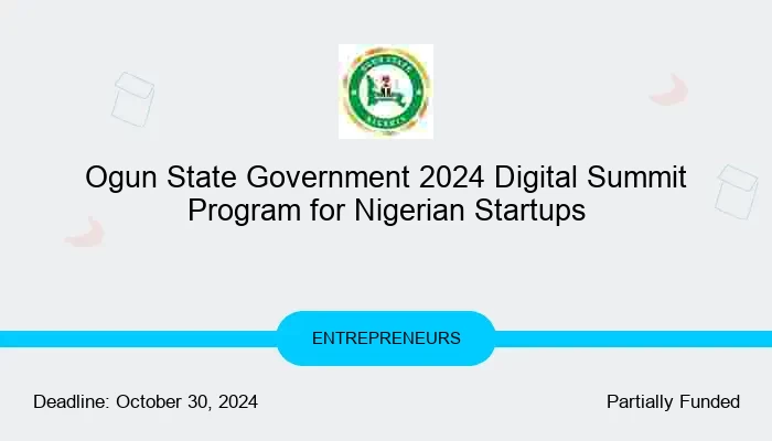 Ogun State Government 2024 Digital Summit Program for Nigerian Startups